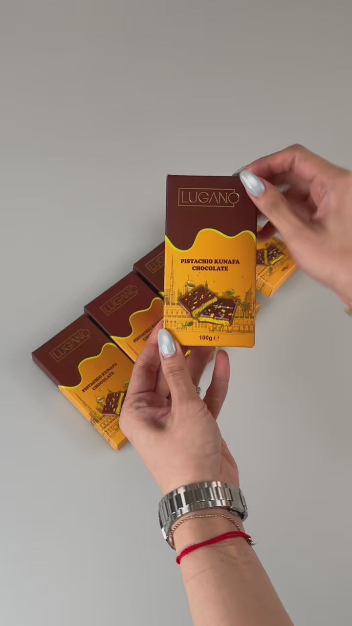 Lugano Pistachio Kunafa Chocolate Bar